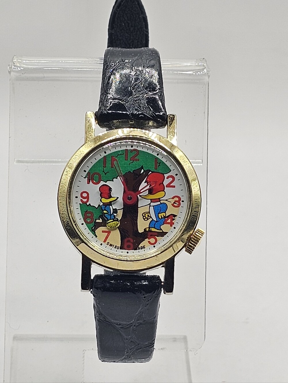 1970's Webster Woody Woodpecker Animated Wristwatch Running